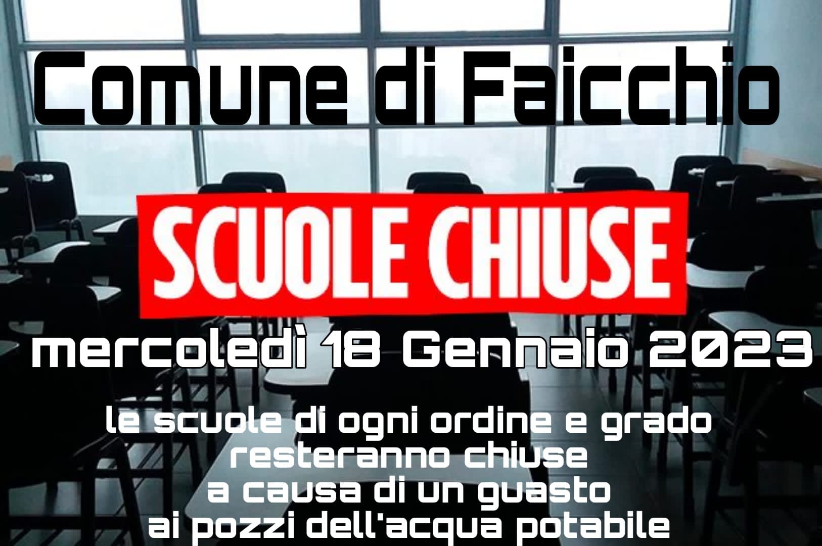 Chiusura sede di Faicchio – 18 gennaio 2023